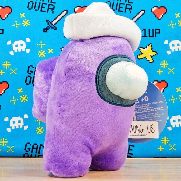 Among Us PURPLE CREWMATE 7" w/ WHITE SAILER HAT 2022 Series 2 Toikido Plush - Picture 2 of 10